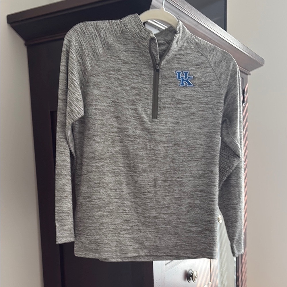 Kentucky Gray Quarter-Zip Pullover with UK Logo